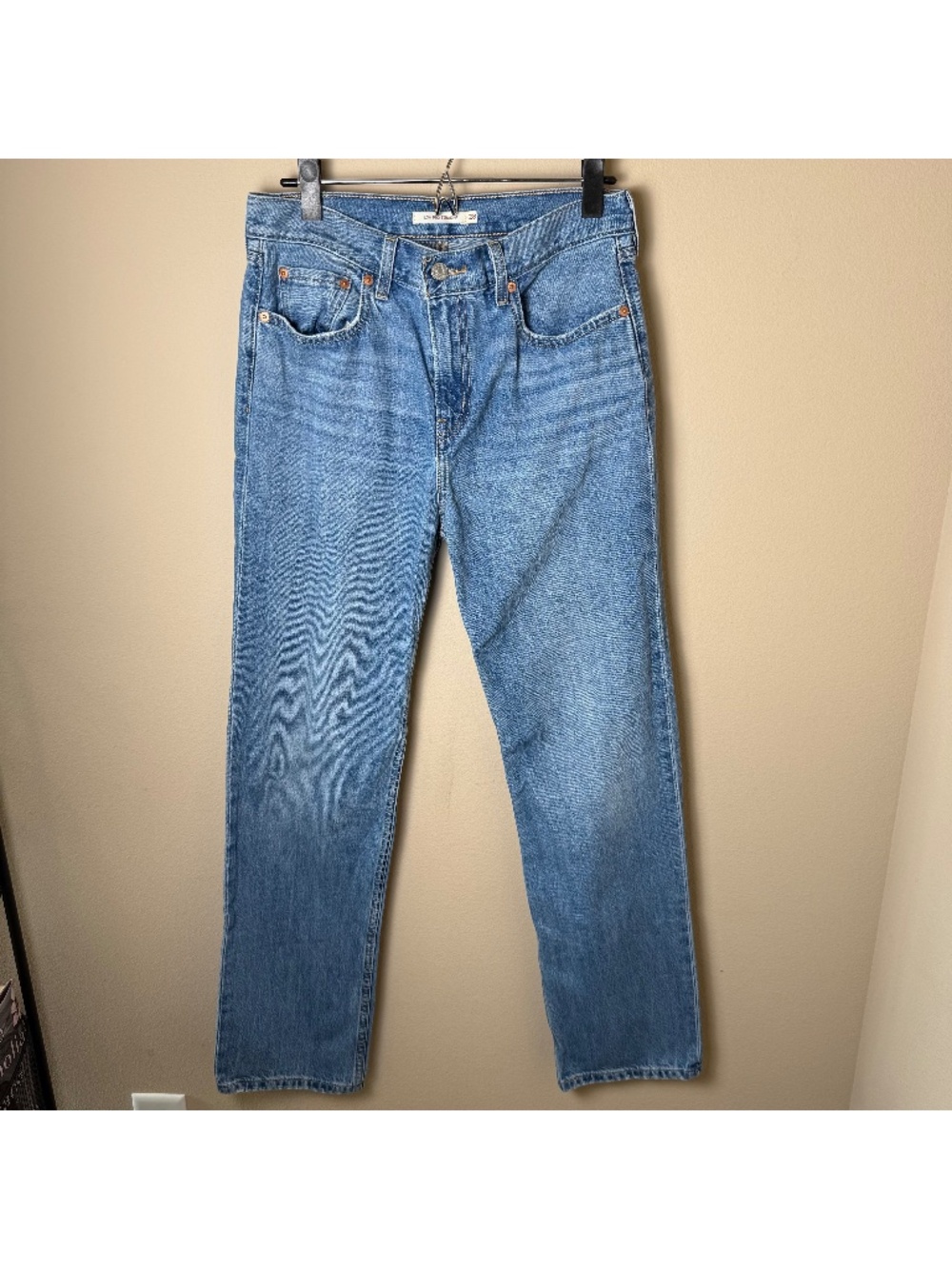 Levis Low Pro Straight Jeans Womens 28 Blue Denim Pants Go Ahead Light Wash